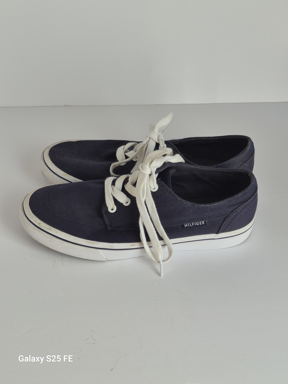 Classic Canvas Lace-Up Sneakers with a Navy Stripe On Soles - Picture 4 of 12